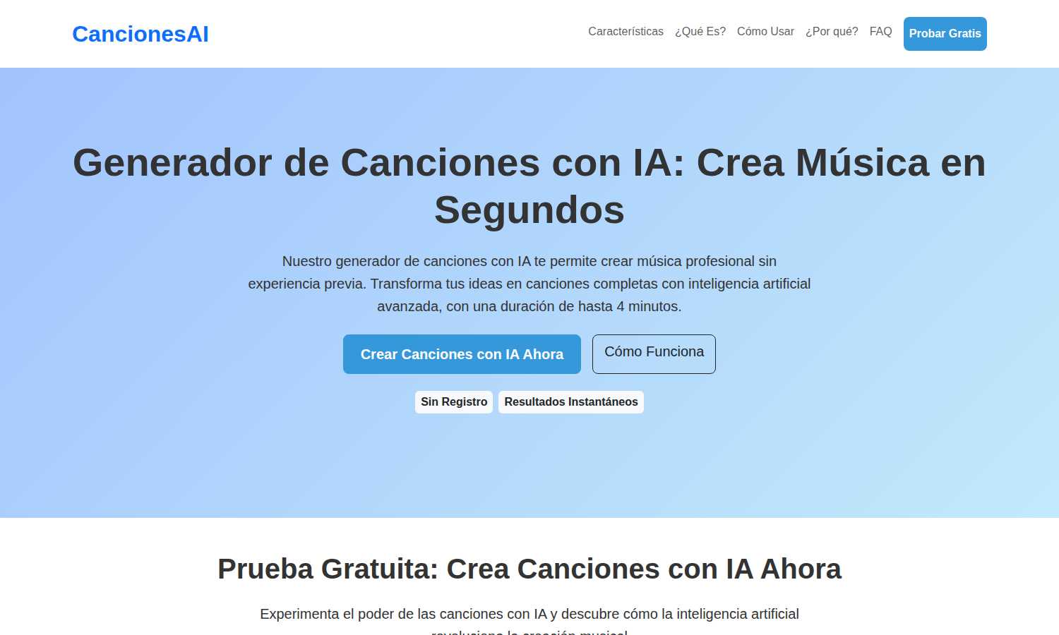 AI Music Generator application interface and features