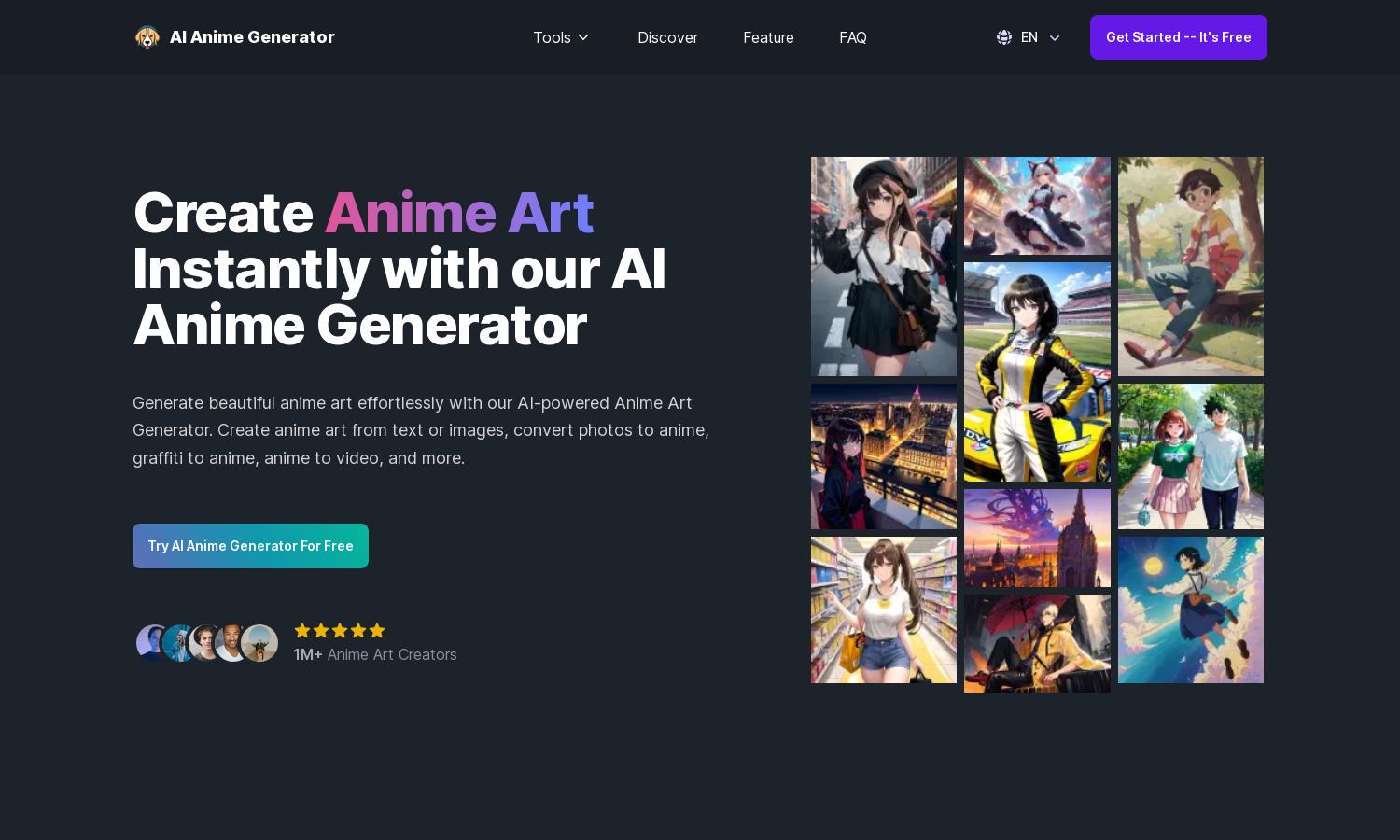 AI Anime Generator Website