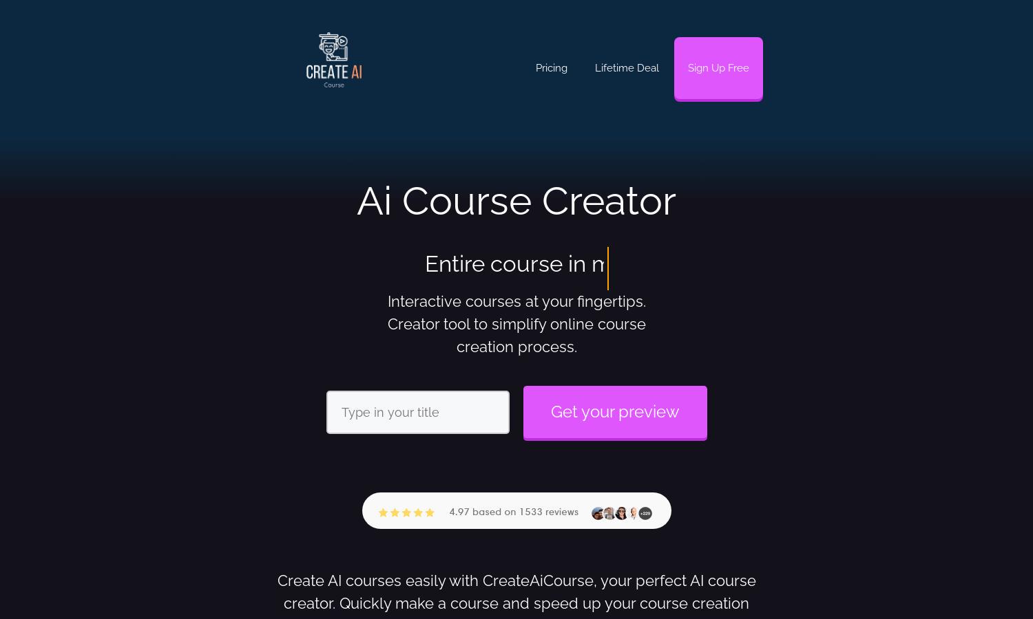 Ai Course Creator Website