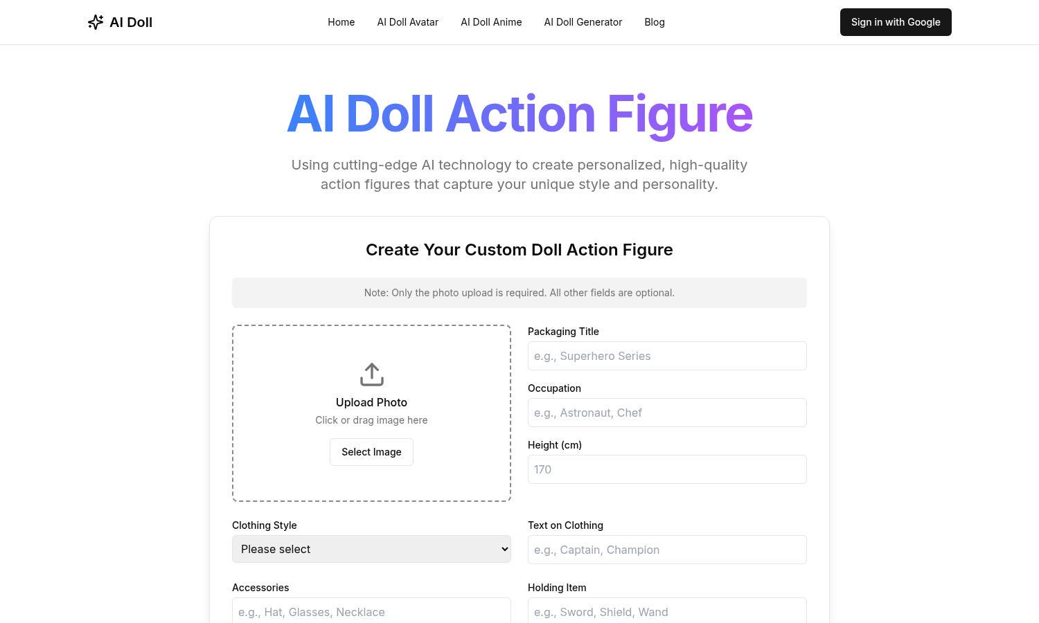AI Doll Website