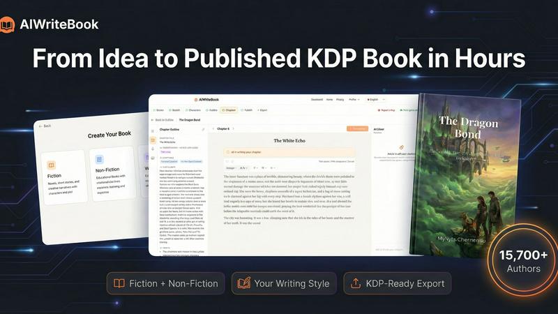 AIWriteBook application interface and features