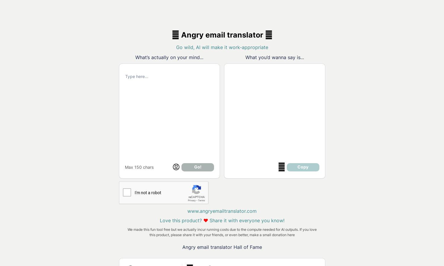 Angry Email Translator Website