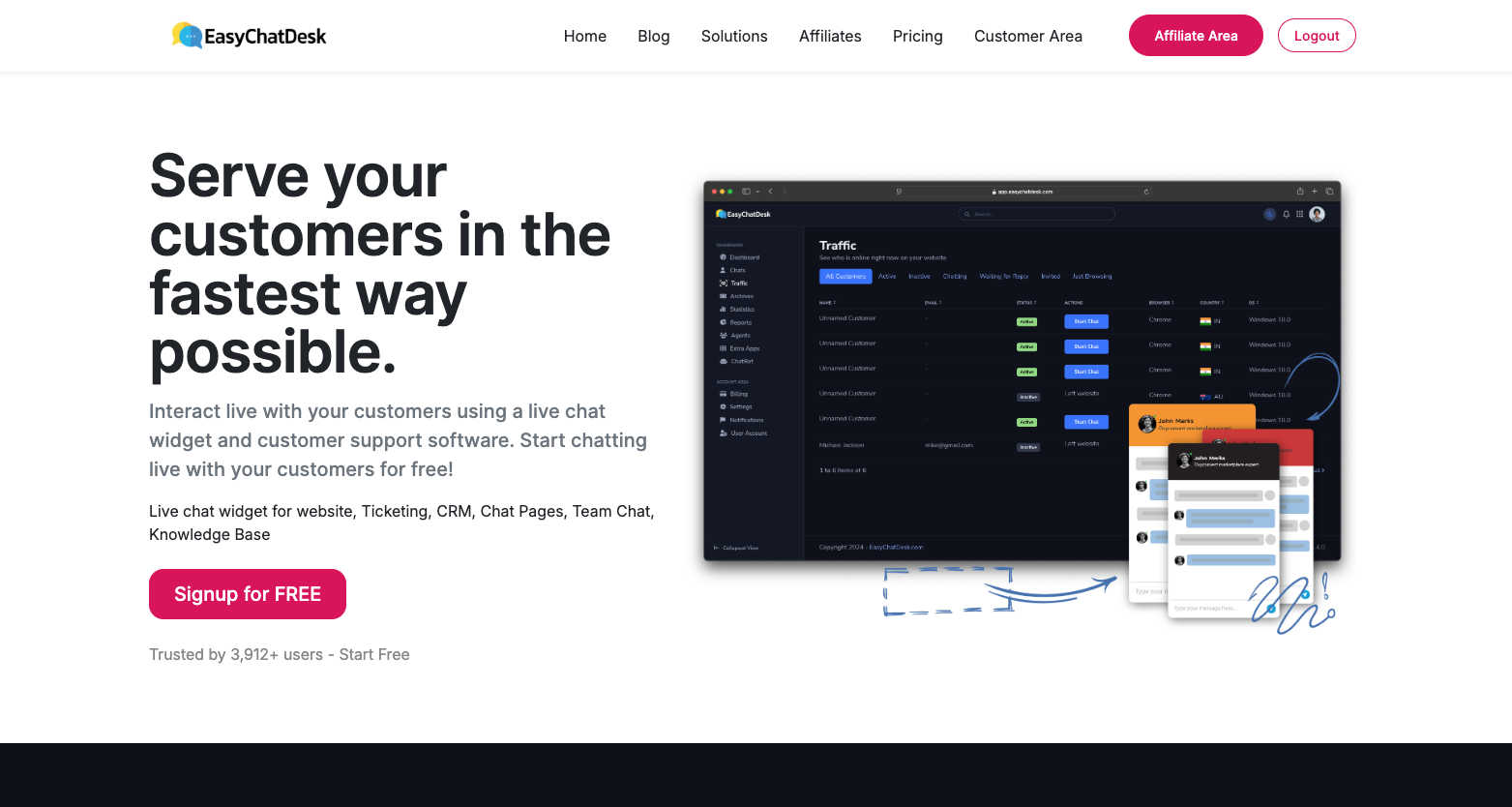 EasytChatDesk application interface and features