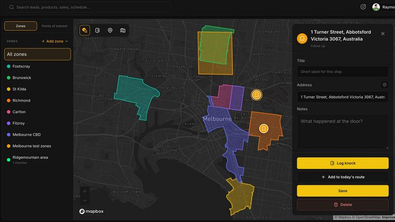 BetterKnocks application interface and features