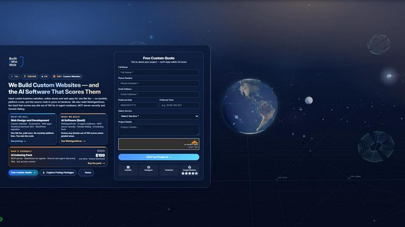 Built2WinWeb AI SEO application interface and features