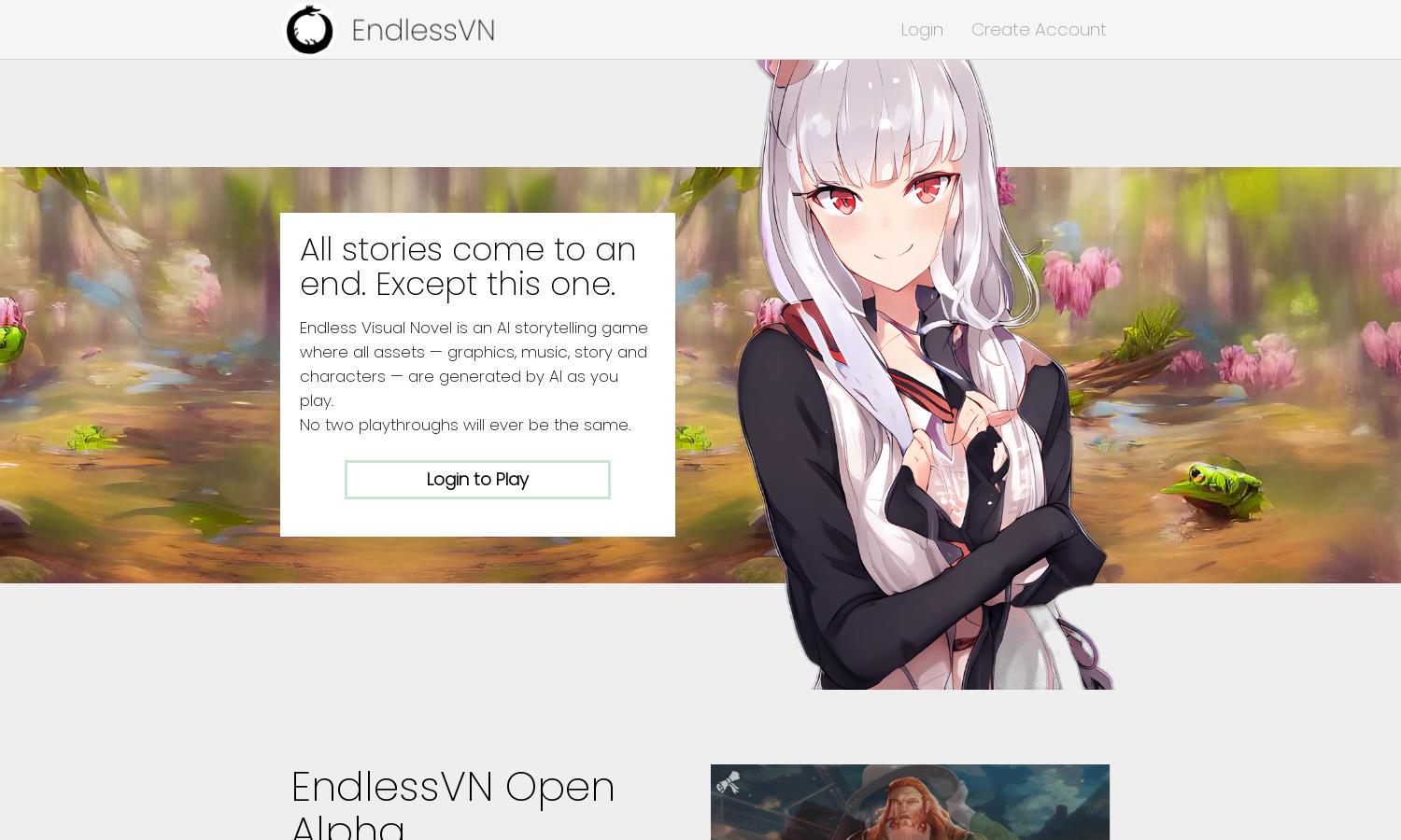 Endless Visual Novel Website