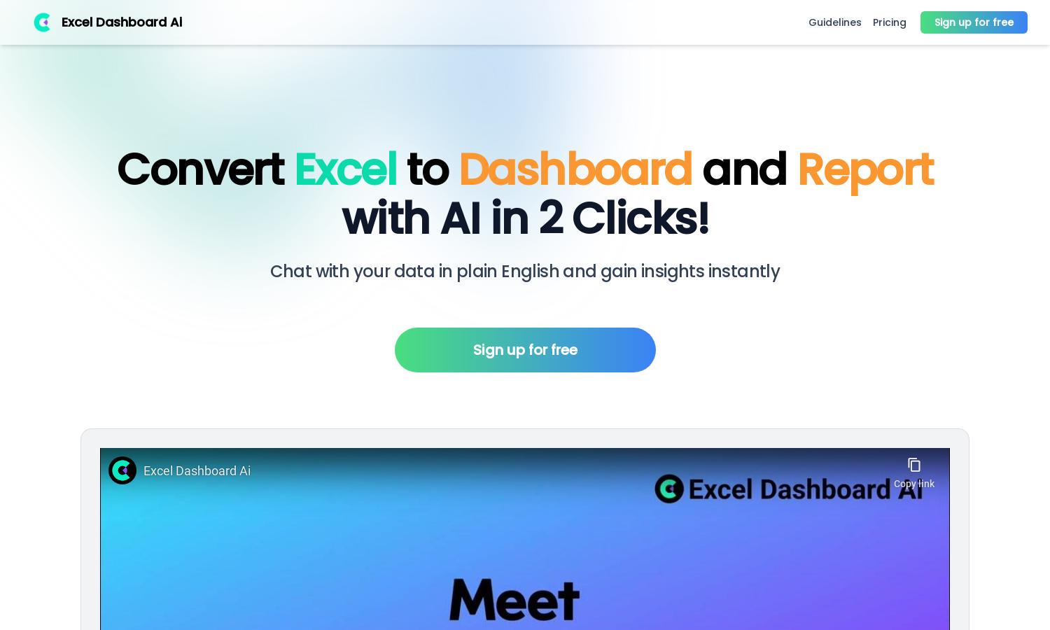 ExcelDashboard AI Website