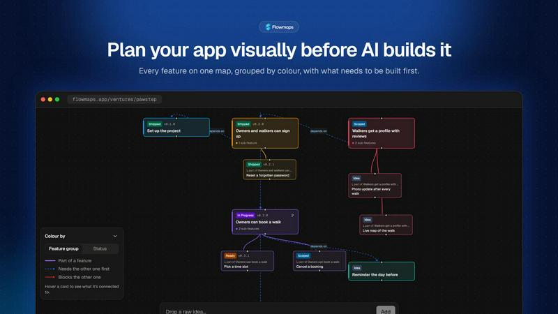 Flowmapp application interface and features