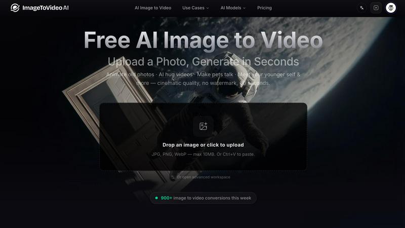 ImageToVideoAI application interface and features