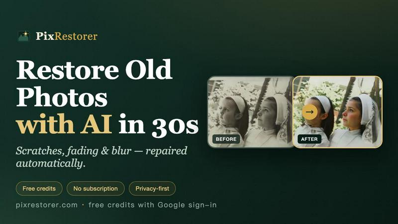 PixRestorer application interface and features