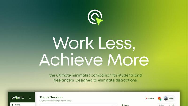 Pomz application interface and features