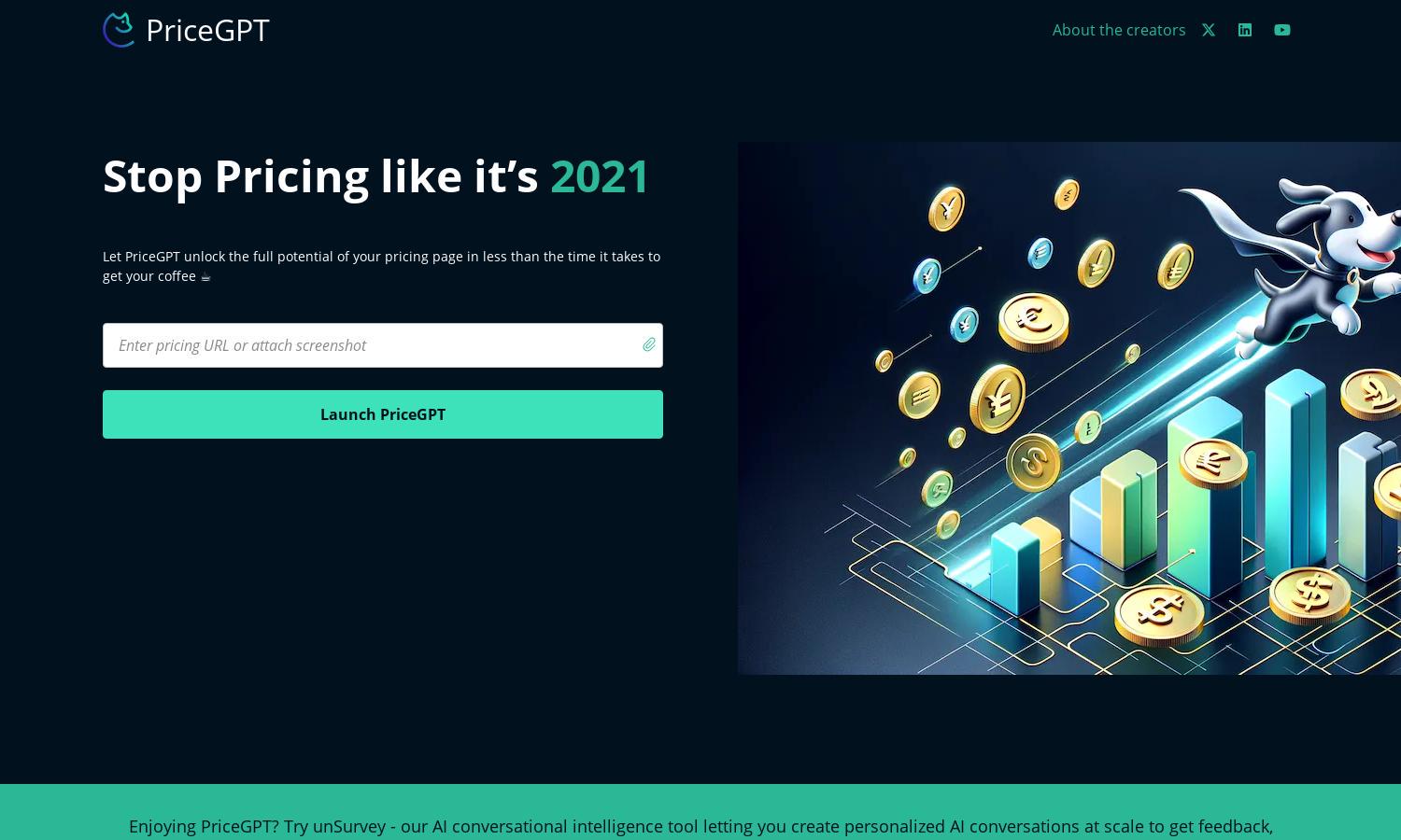 PriceGPT Website