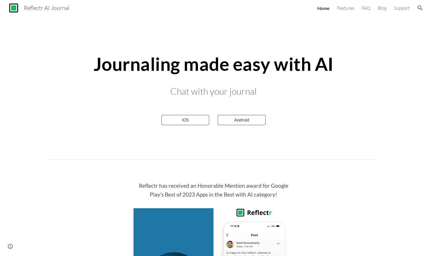 Reflectr AI Journal Website