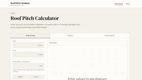 Roof Pitch Calculator - tool for Education & Learning