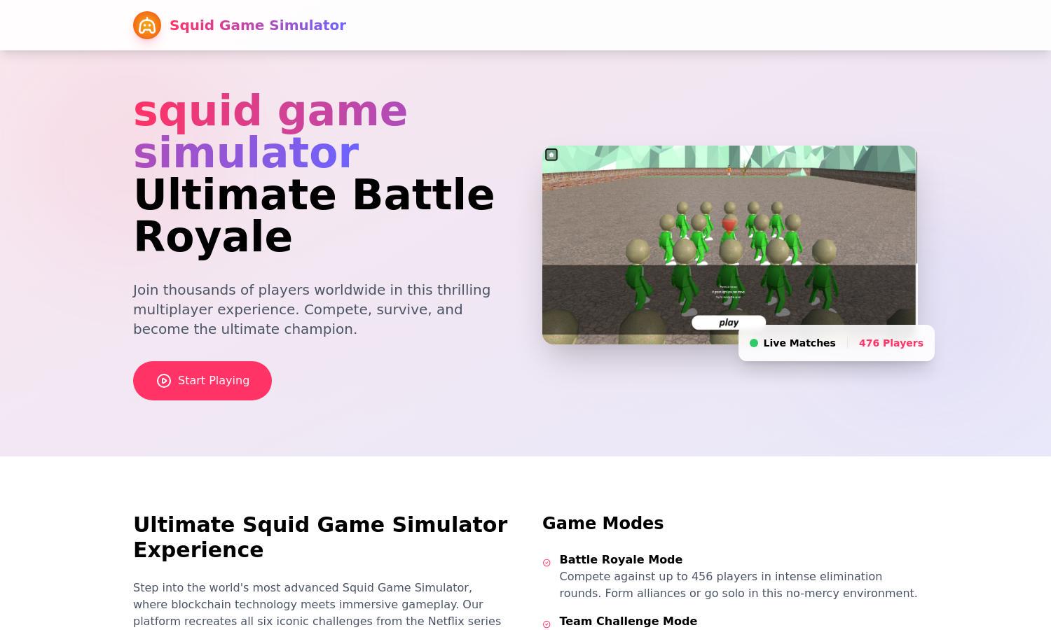 Squid Game Simulator Website