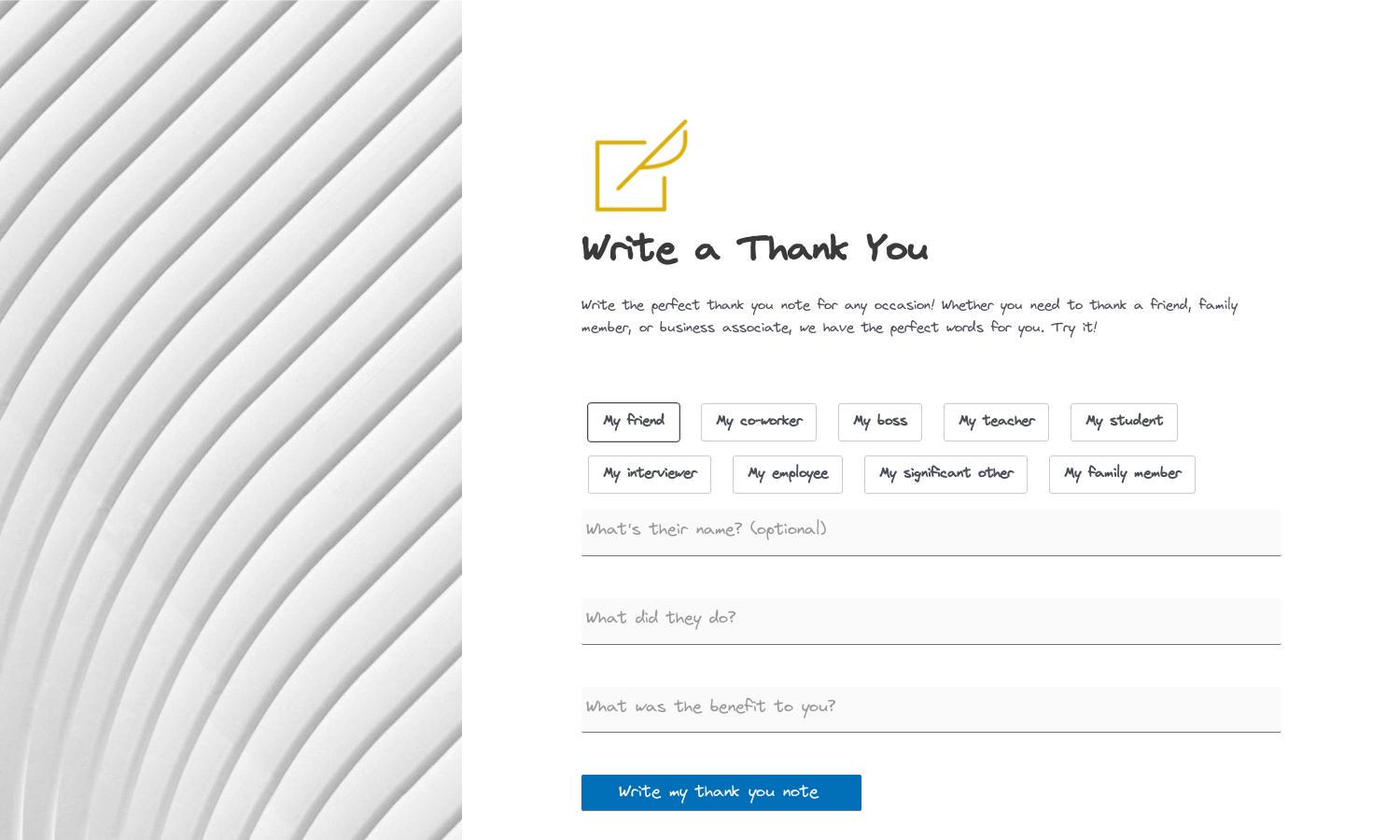 ThankYouNote.app Website