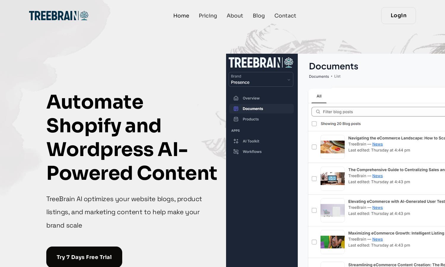 TreeBrain AI Website