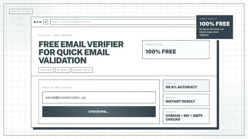 100% Free Email Verifier by Craften screenshot