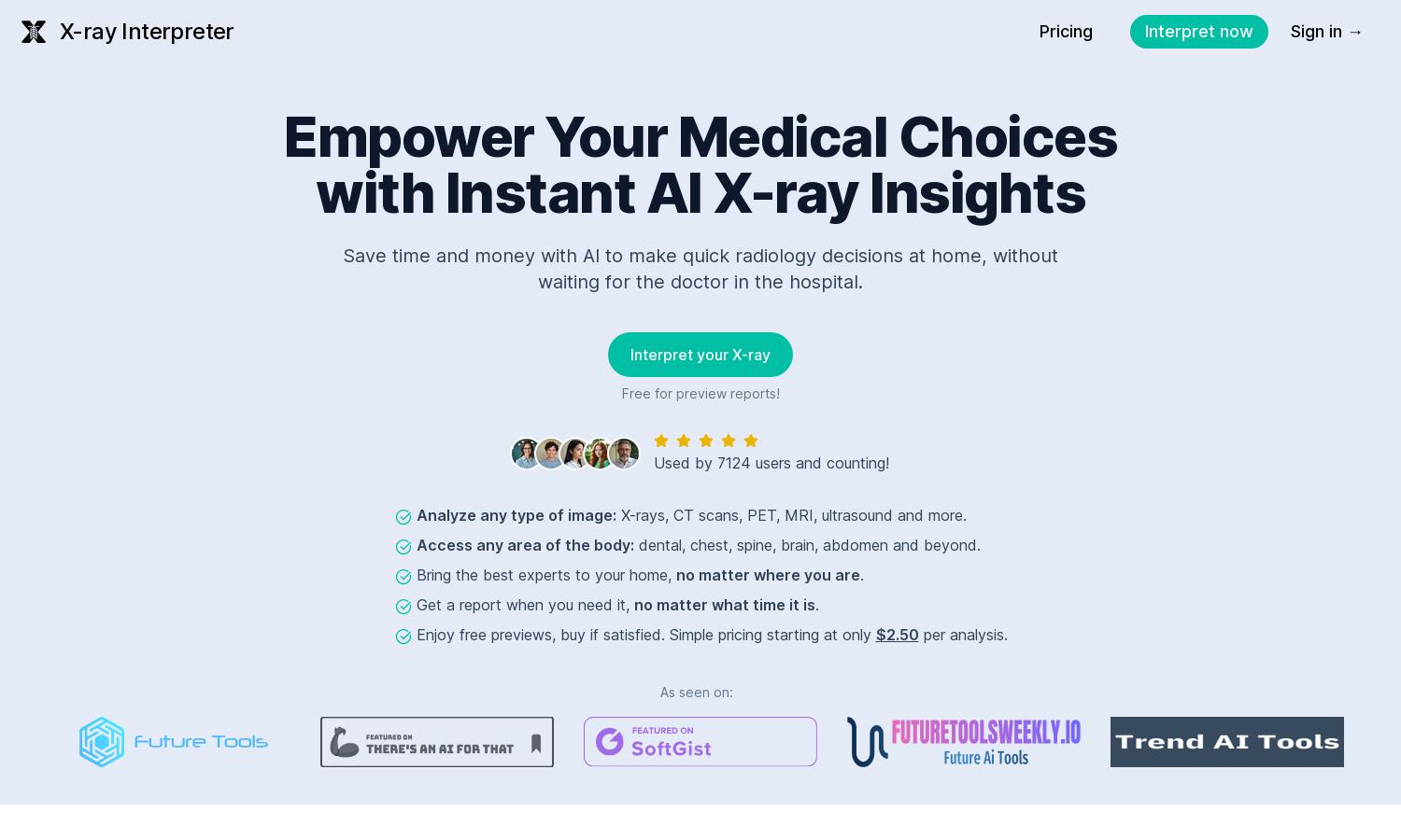 X-ray Interpreter Website