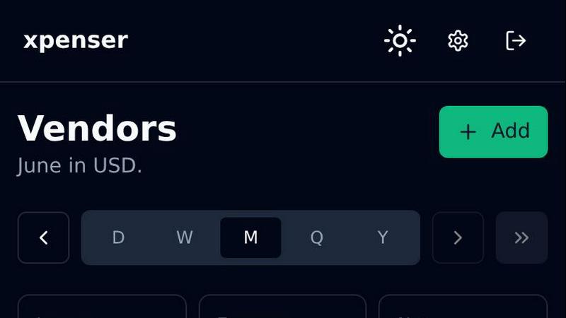 xpenser application interface and features